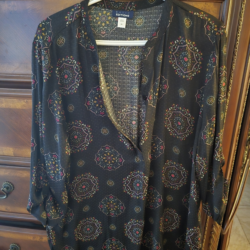 Black Patterned Blouse